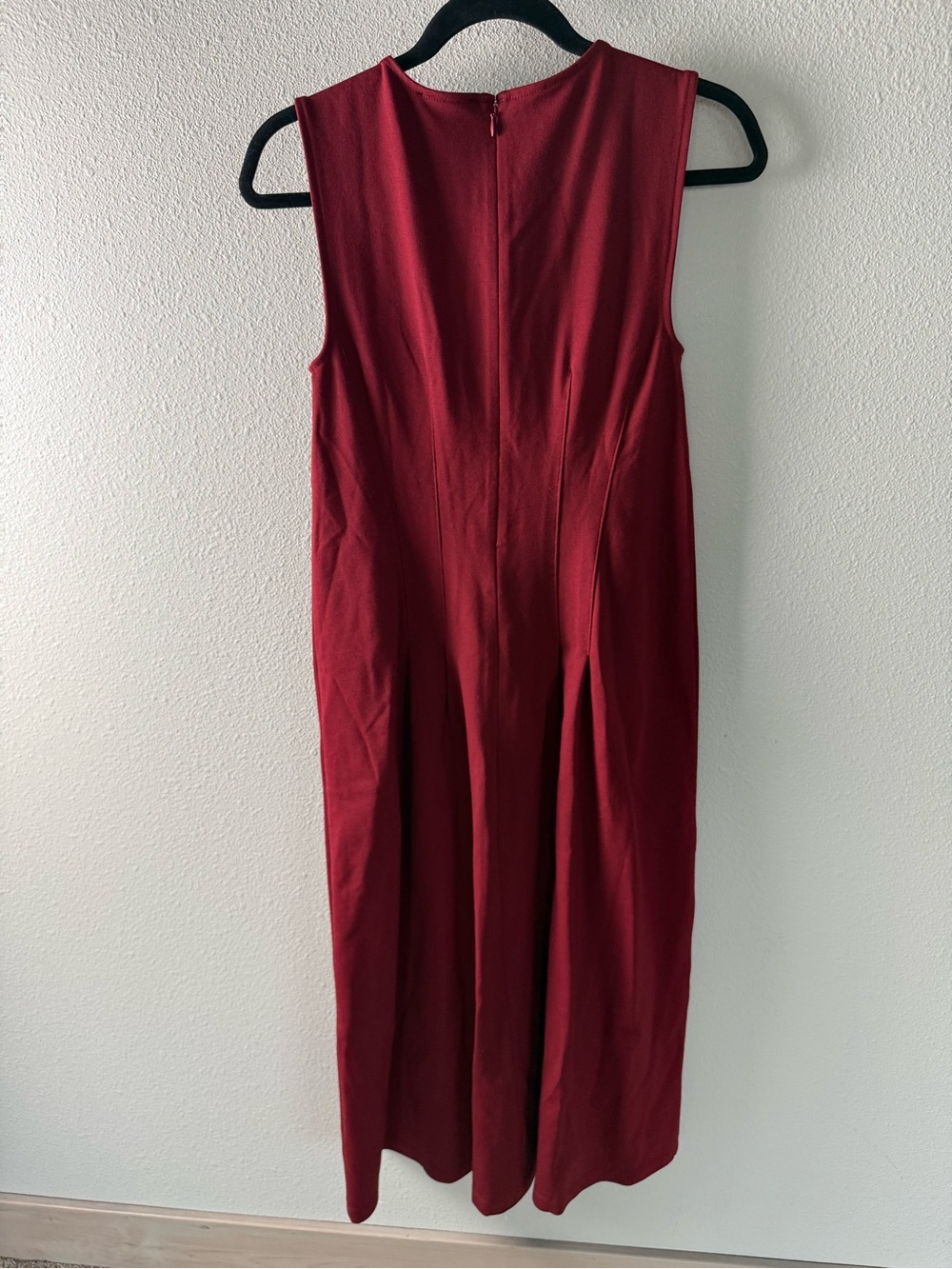 New J. Crew Nadia Ponte Sleeveless Dress Midi Bordeaux Berry Women’s Size Small - Picture 12 of 14